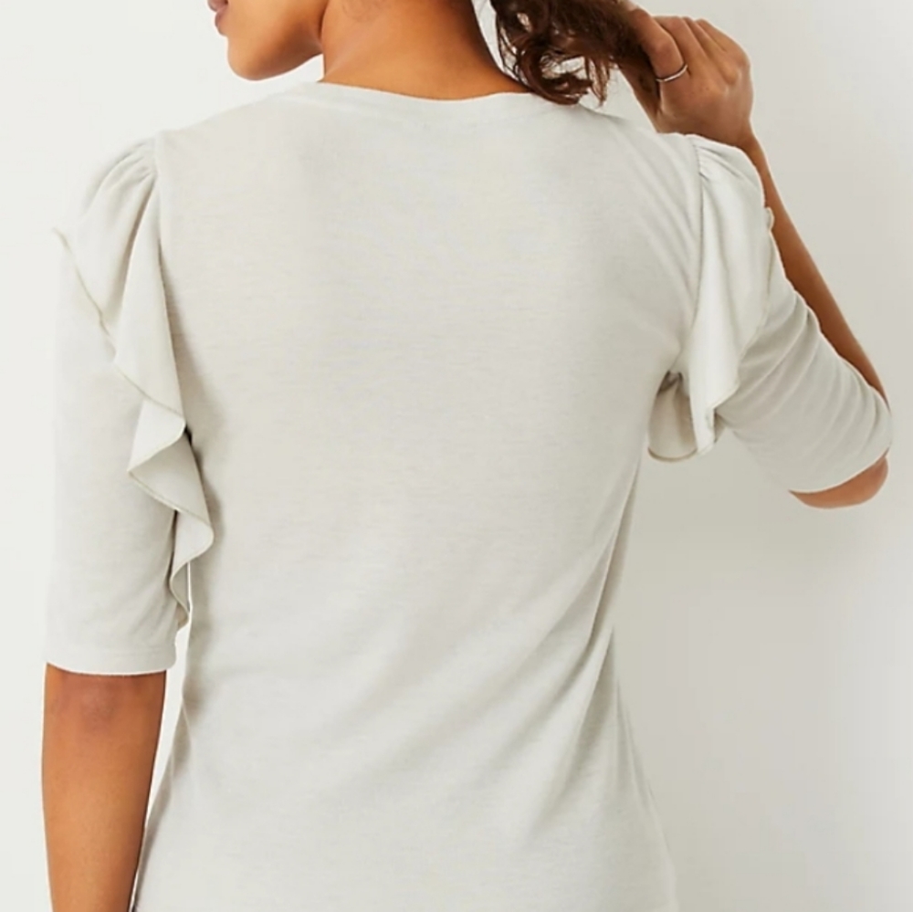 ANN TAYLOR RUFFLE Sleeve Top - Picture 5 of 9